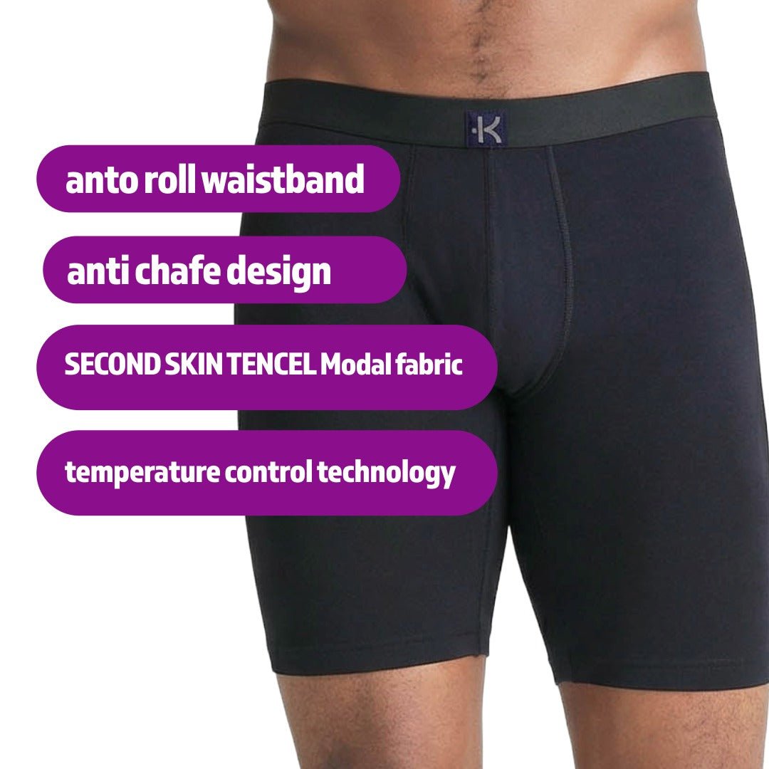 Second Skin Tencel™ Modal Long Leg Boxer Brief - No Fly (9 inch inseam leg) - kula