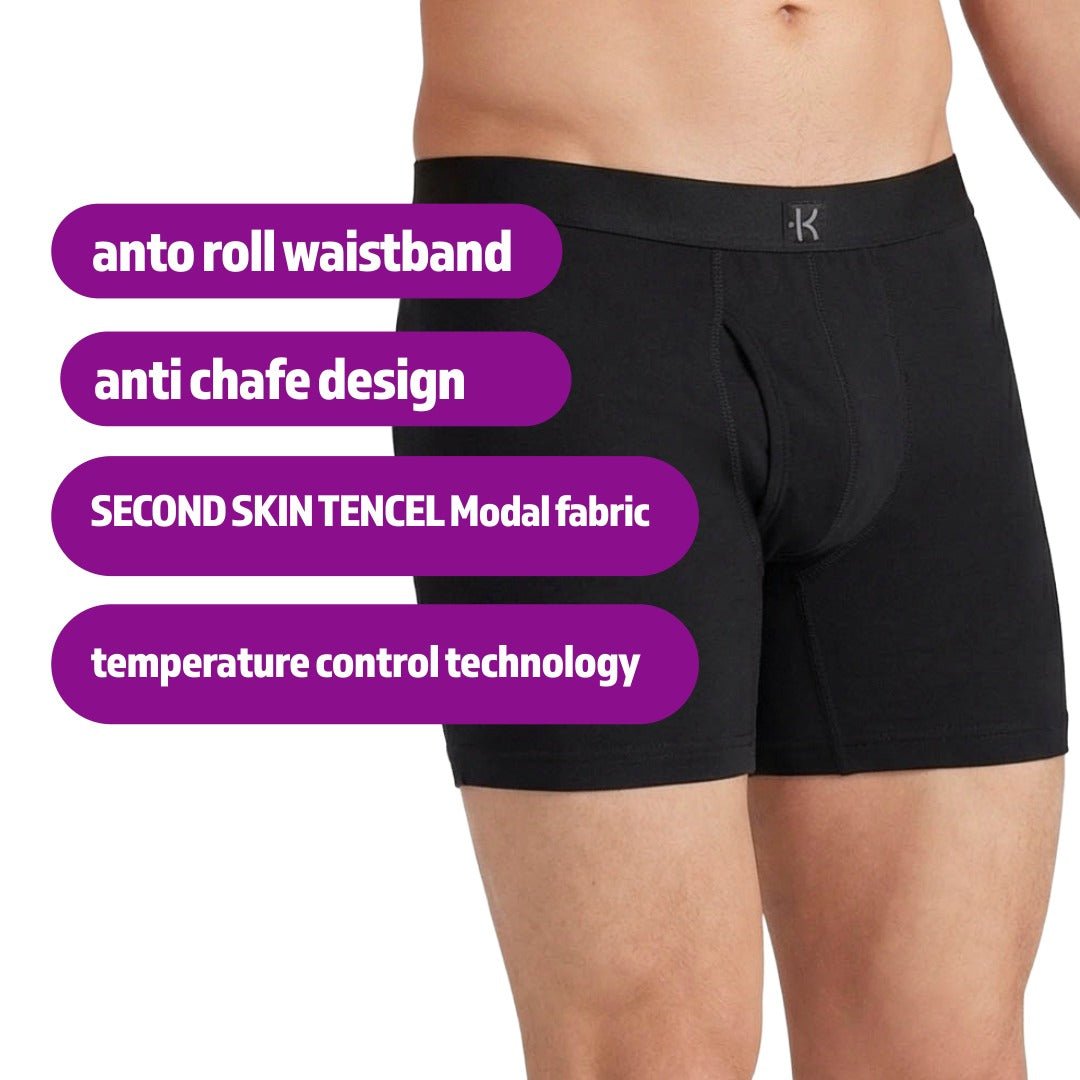 Second Skin Tencel™ Modal Standard Length Boxer Brief - With Fly - 6 inch inseam leg - kula